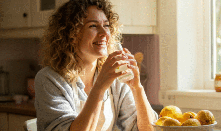 Drinking Lemon water